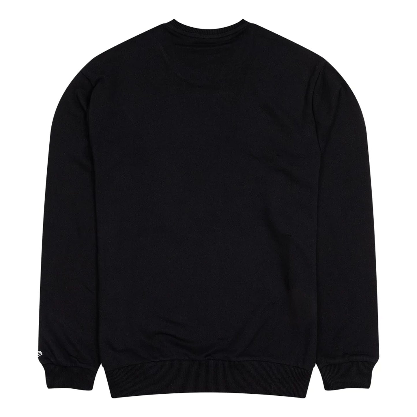The Male model is wearing New Era Fun Graphic Black Crew Neck Sweater 2