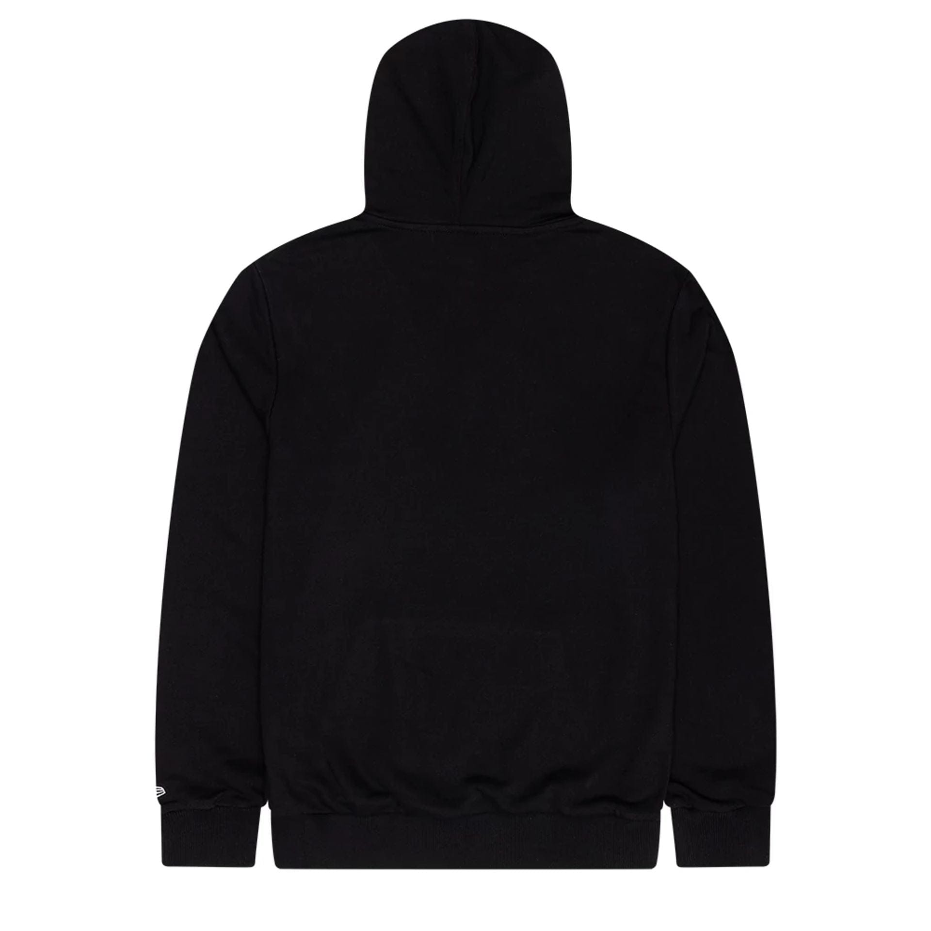 The Male model is wearing New Era Sticker Graphic Black Pullover Hoodie 2