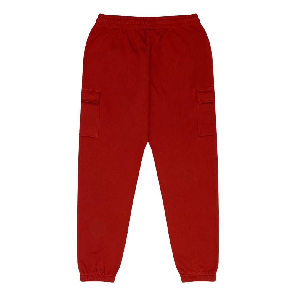 The Male model is wearing New Era Flag Dark Red Cargo Joggers 2