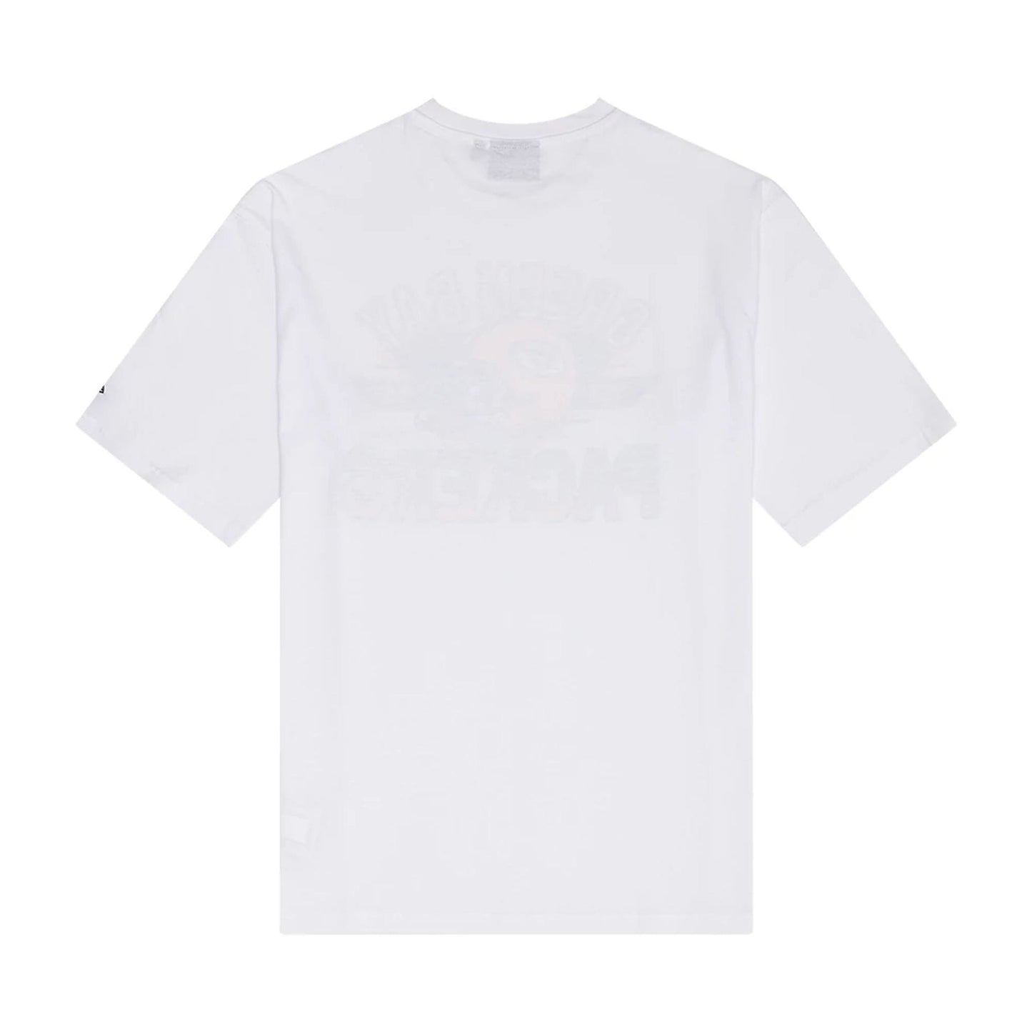 The Male model is wearing Green Bay Packers NFL Helmet Graphic White T-Shirt 2