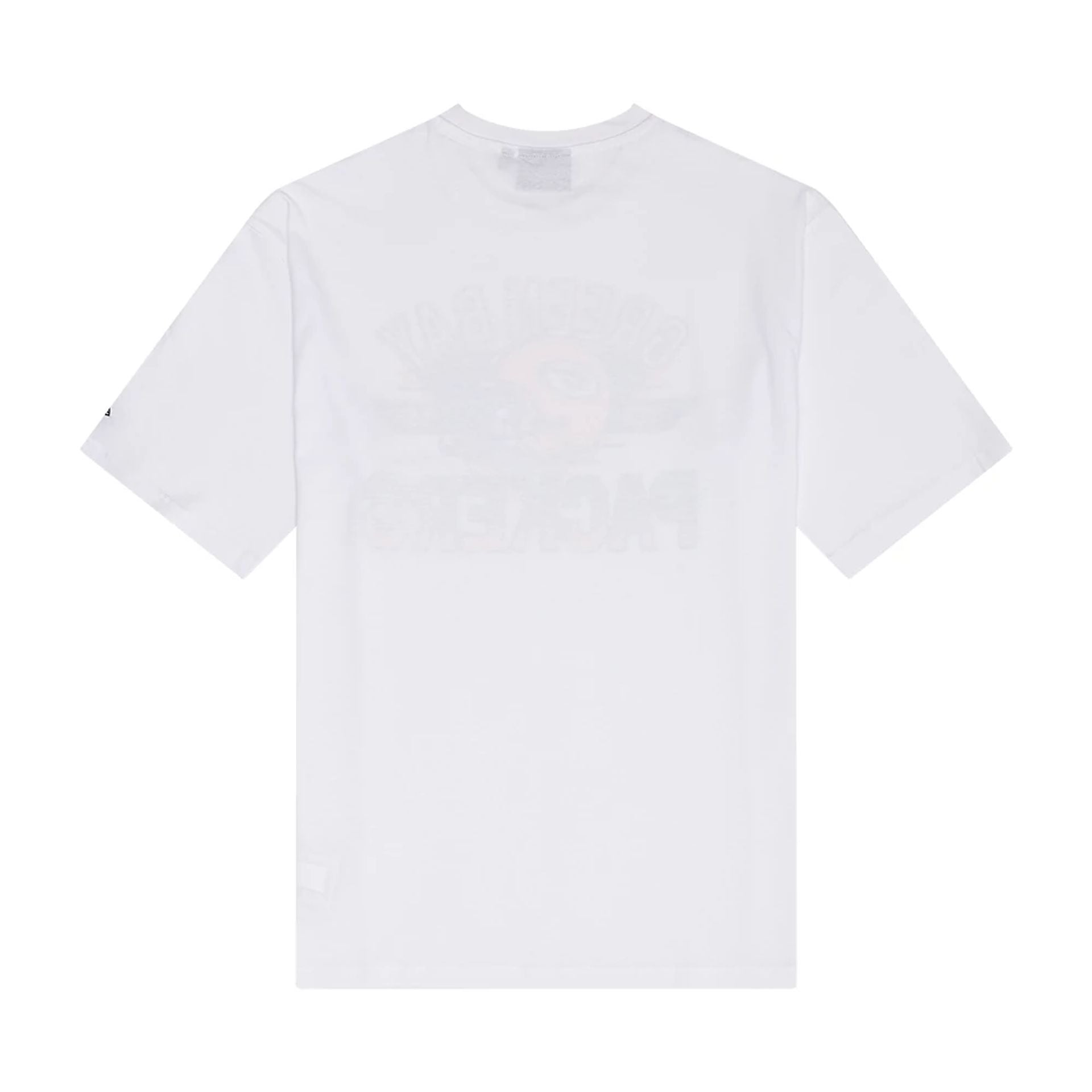 The Male model is wearing Green Bay Packers NFL Helmet Graphic White T-Shirt 2