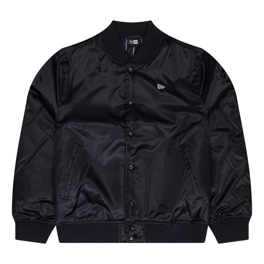 The Male model is wearing New Era Navy Bomber Jacket 1