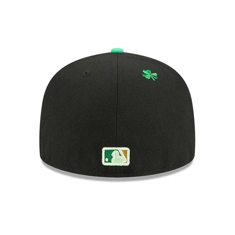 Pictured is this MLB Saint Patrick's Day Pittsburgh Pirates 59FIFTY Fitted cap in black. 4