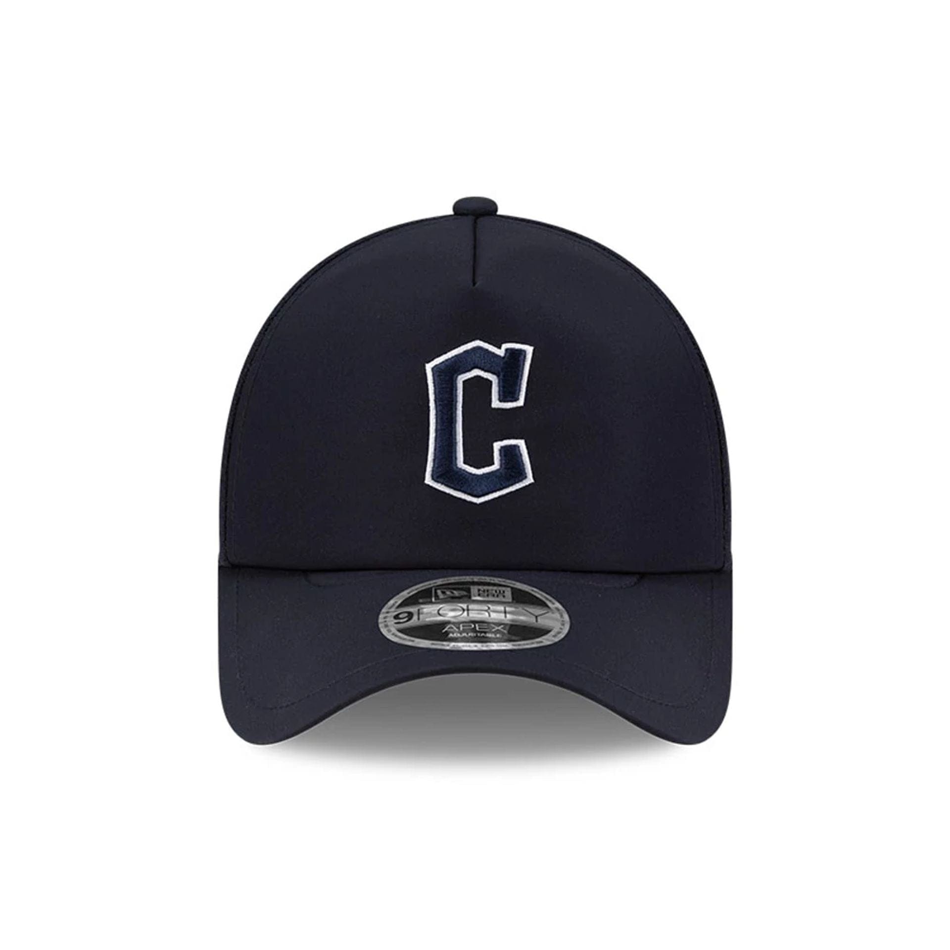 Pictured is this MLB Batting Practice 2026 Cleveland Guardians 9FORTY Apex cap in navy. 2