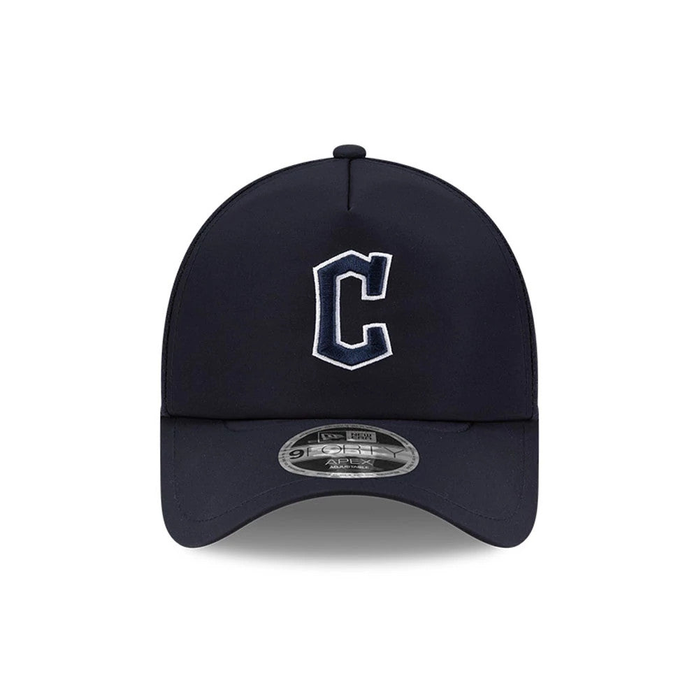 Pictured is this MLB Batting Practice 2026 Cleveland Guardians 9FORTY Apex cap in navy. 2