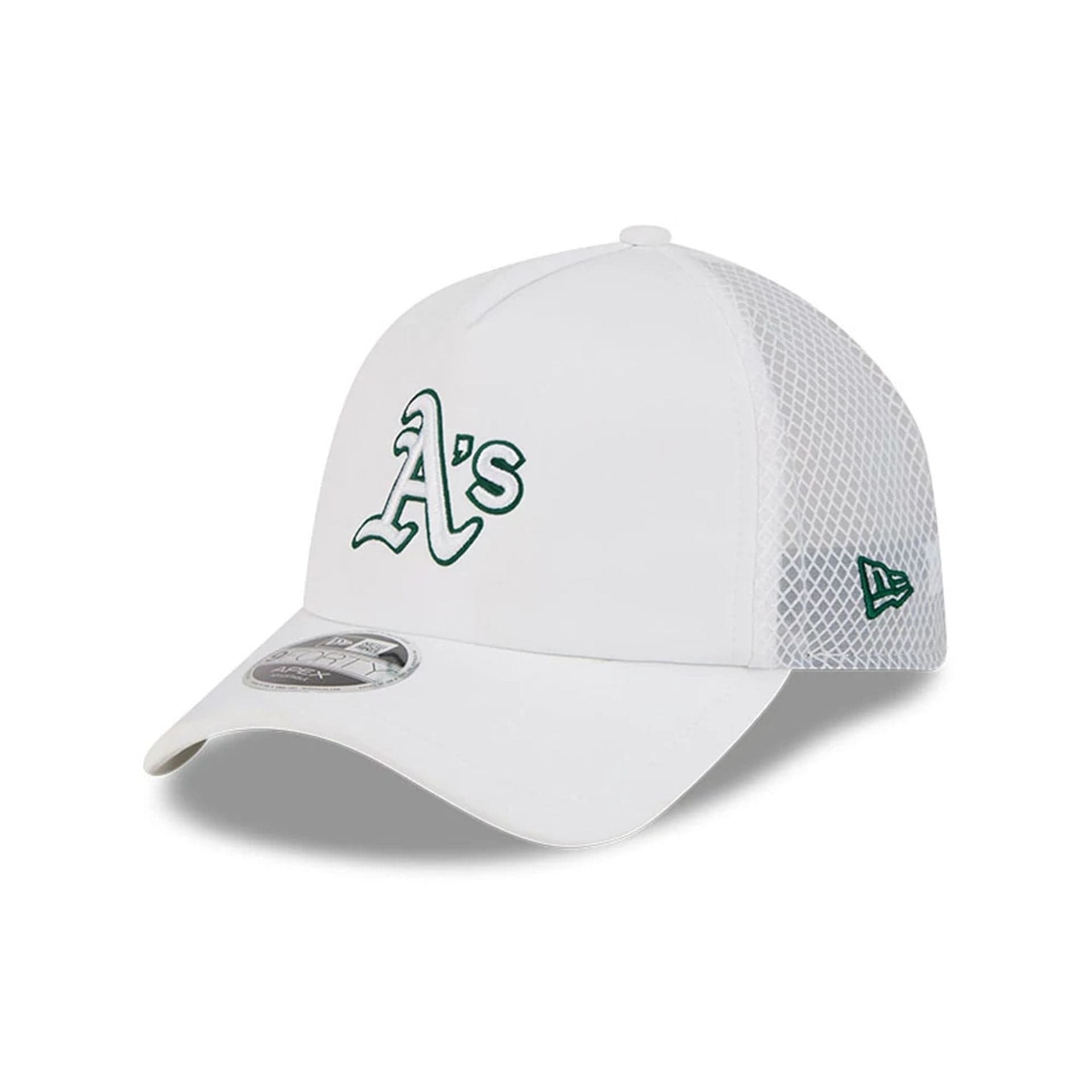 Pictured is this MLB Batting Practice 2026 Athletics 9FORTY Apex cap in white. 1