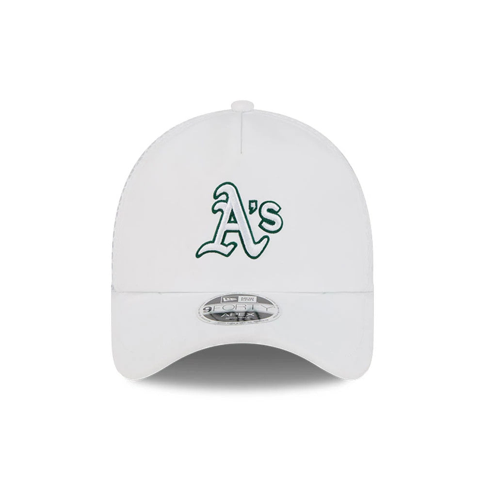 Pictured is this MLB Batting Practice 2026 Athletics 9FORTY Apex cap in white. 3