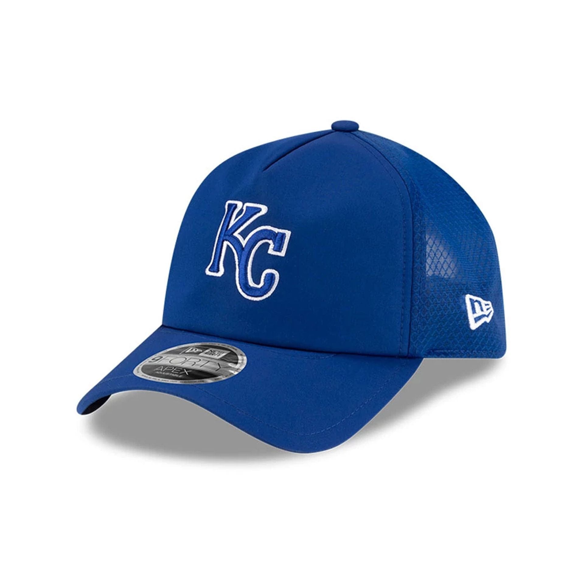 Pictured is this MLB Batting Practice 2026 Kansas City Royals 9FORTY Apex cap in blue. 1