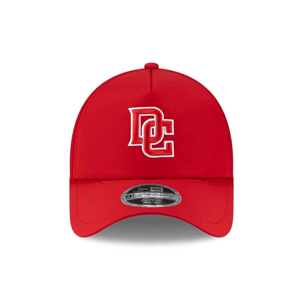 Pictured is this MLB Batting Practice 2026 Washington Nationals 9FORTY Apex cap in red. 2