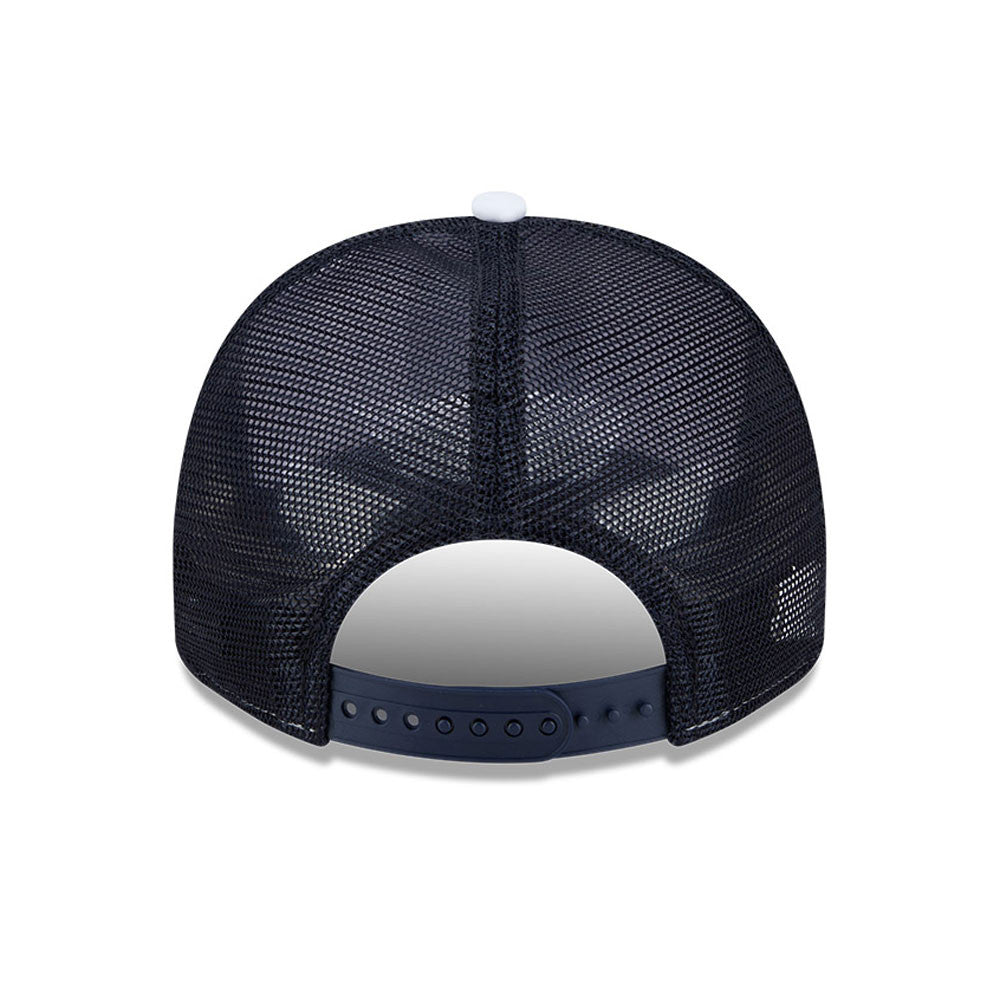 Pictured is this MLB Lines New York Yankees 9FIFTY A-Frame Snapback cap in white. 7