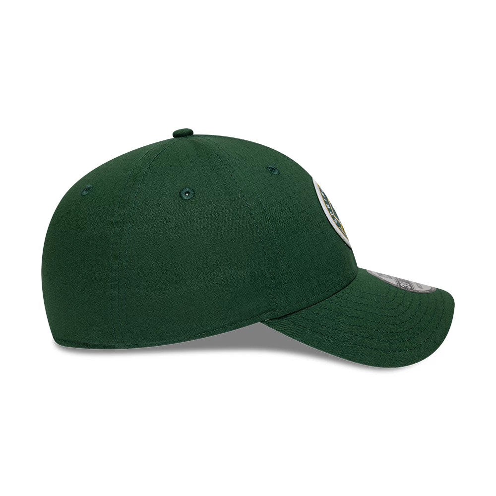 Pictured is this MLB Ripstop Athletics 39THIRTY Stretch Fit cap in dark green. 7