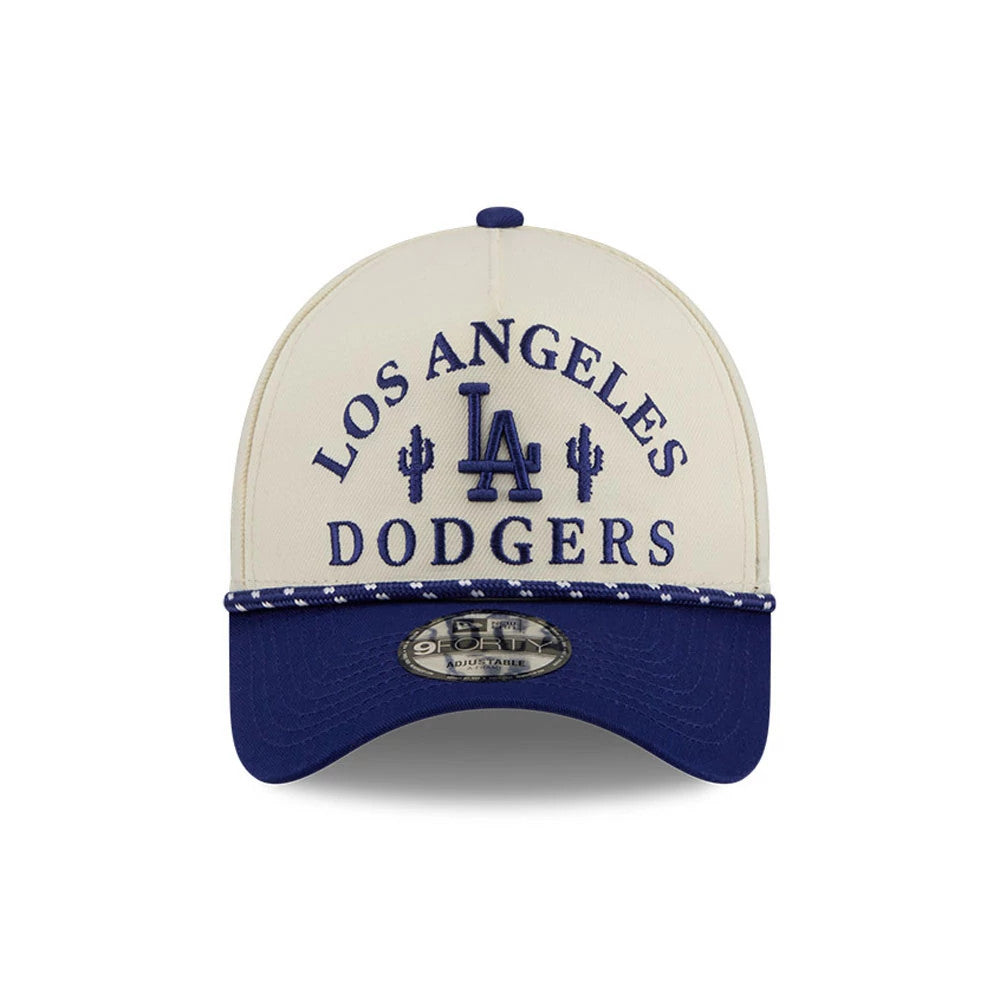 Pictured is this MLB Rope LA Dodgers 9FORTY A-Frame cap in cream. 3