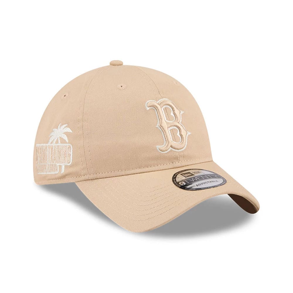 Pictured is this MLB Colours Boston Red Sox 9TWENTY cap in light beige. 1