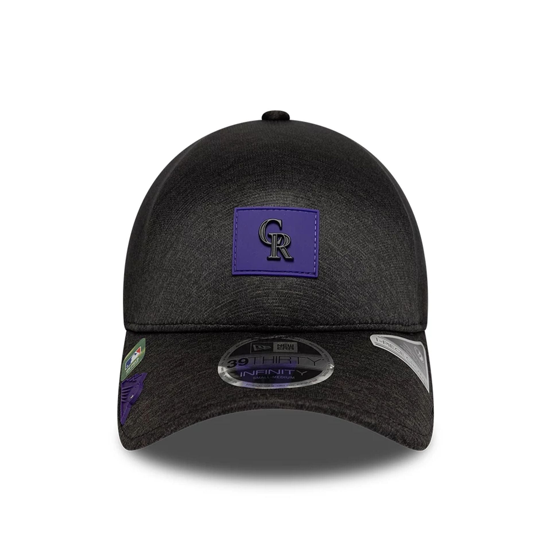 Pictured is this MLB Clubhouse Colorado Rockies 39THIRTY Infinity Stretch Fit cap in Black. 2