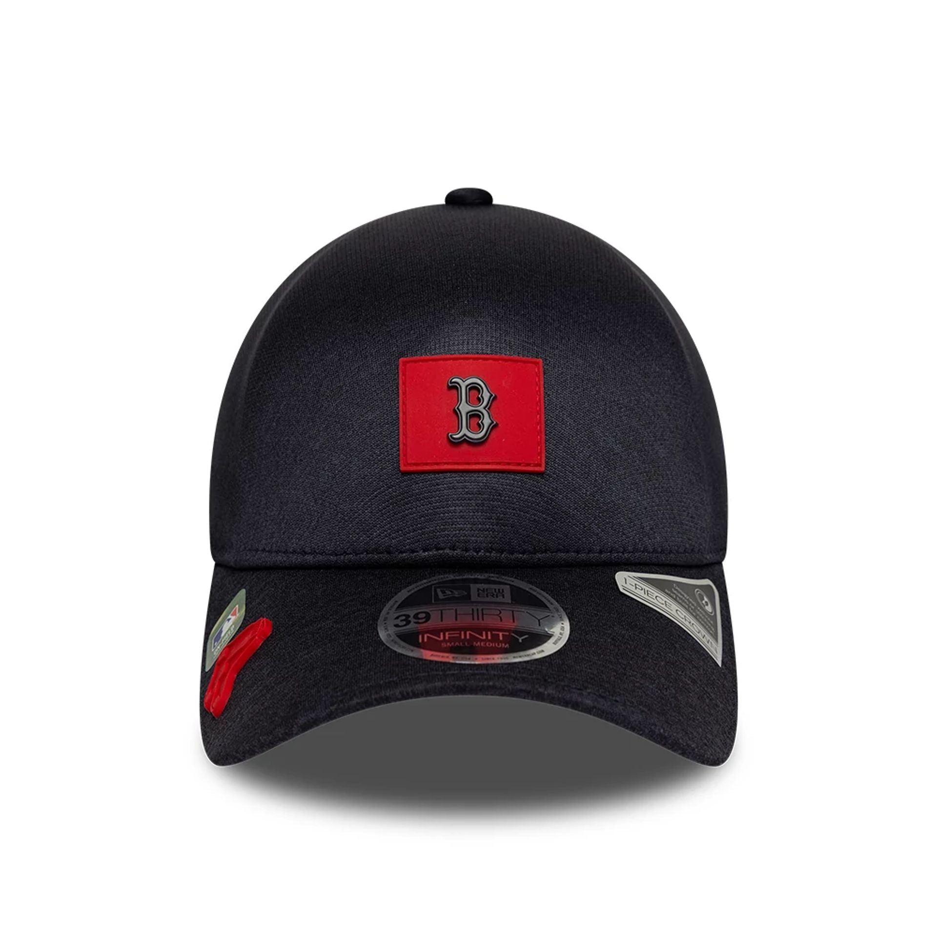 Pictured is this MLB Clubhouse Boston Red Sox 39THIRTY Infinity Stretch Fit cap in navy. 2