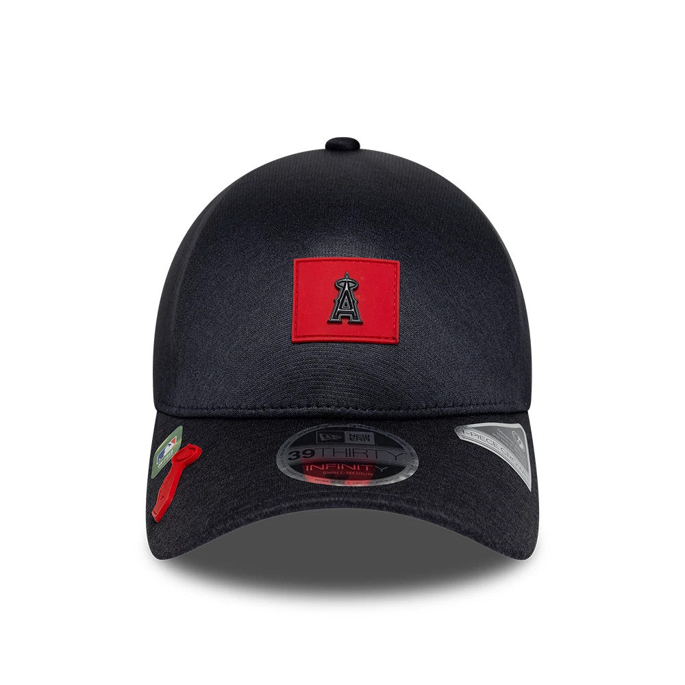 Pictured is this MLB Clubhouse LA Angels 39THIRTY Infinity Stretch Fit cap in black. 2
