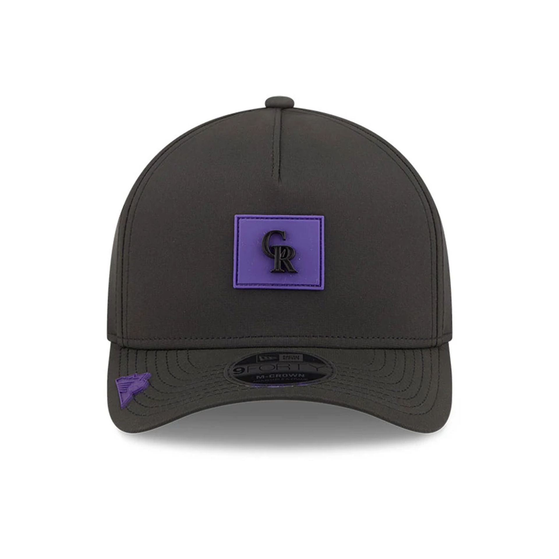 Pictured is this MLB Clubhouse Colorado Rockies 9FORTY M-Crown A-Frame cap in black. 2