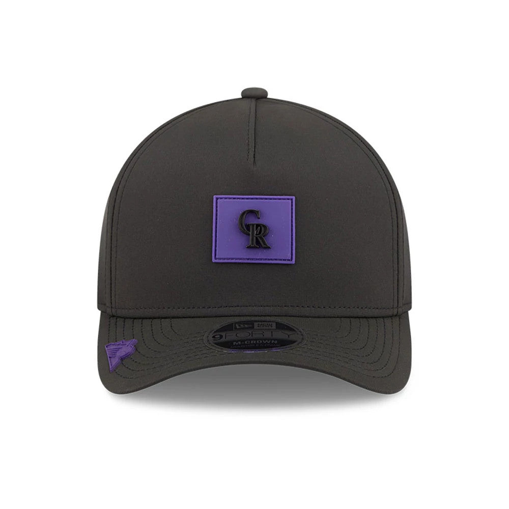 Pictured is this MLB Clubhouse Colorado Rockies 9FORTY M-Crown A-Frame cap in black. 2