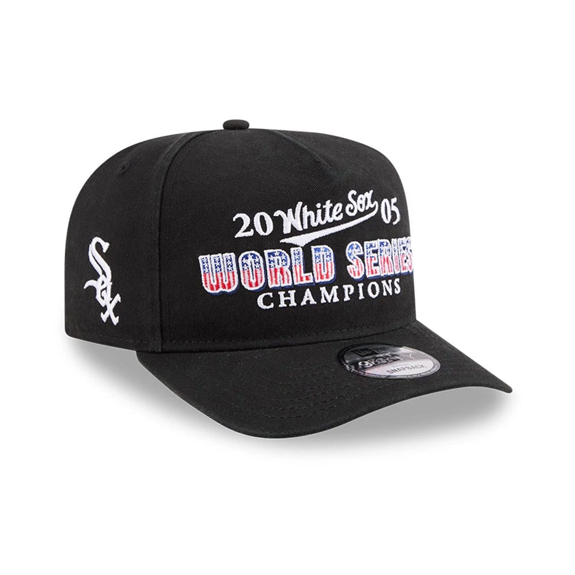 Pictured is this MLB Historic Chicago White Sox 9FIFTY A-Frame Snapback cap in black. 1