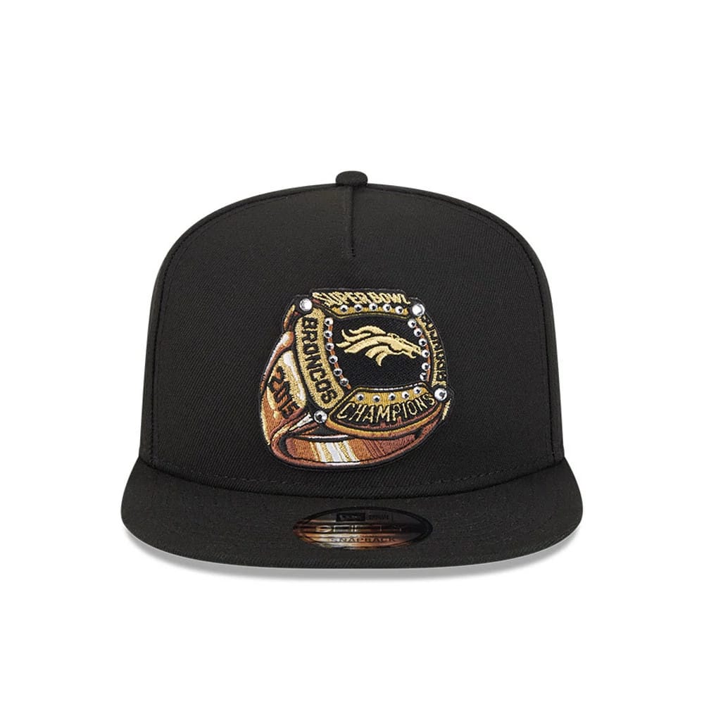 Pictured is this NFL Ring Denver Broncos 9FIFTY A-Frame Snapback cap in black. 3