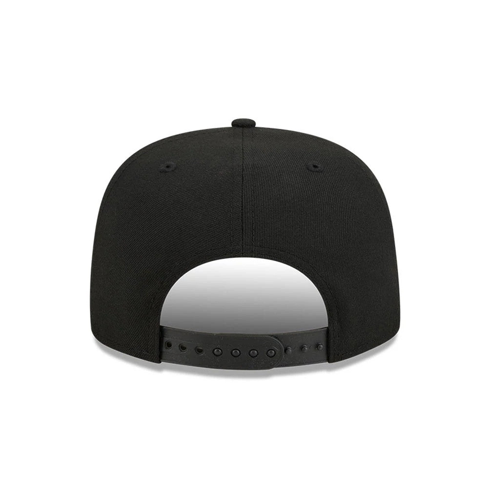 Philadelphia Eagles NFL Ring Black New Era 9FIFTY A-Frame Snapback Adjustable Cap, rear view showing the plain black back panels with a black snap closure, no embroidery on the crown.