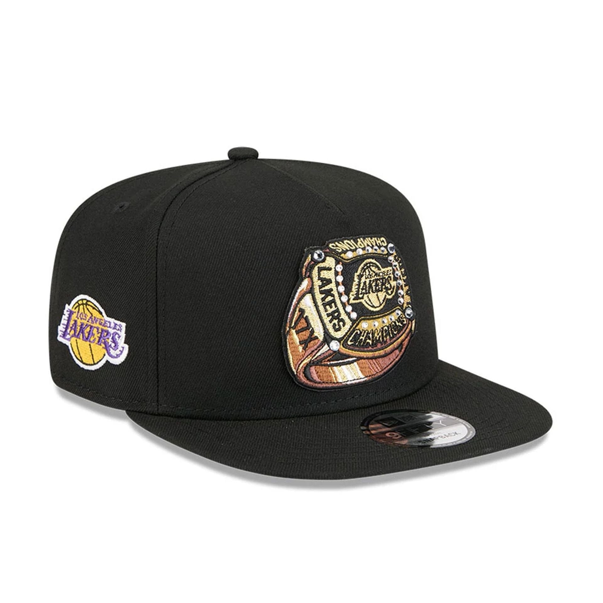Pictured is this NBA Ring LA Lakers 9FIFTY A-Frame Snapback cap in black. 1