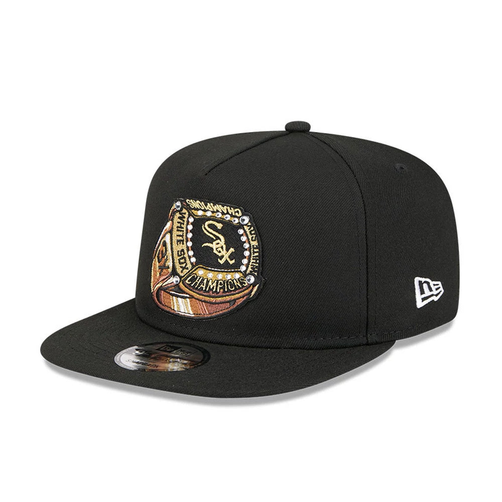 Pictured is this MLB Ring Chicago White Sox 9FIFTY A-Frame Snapback cap in black. 4