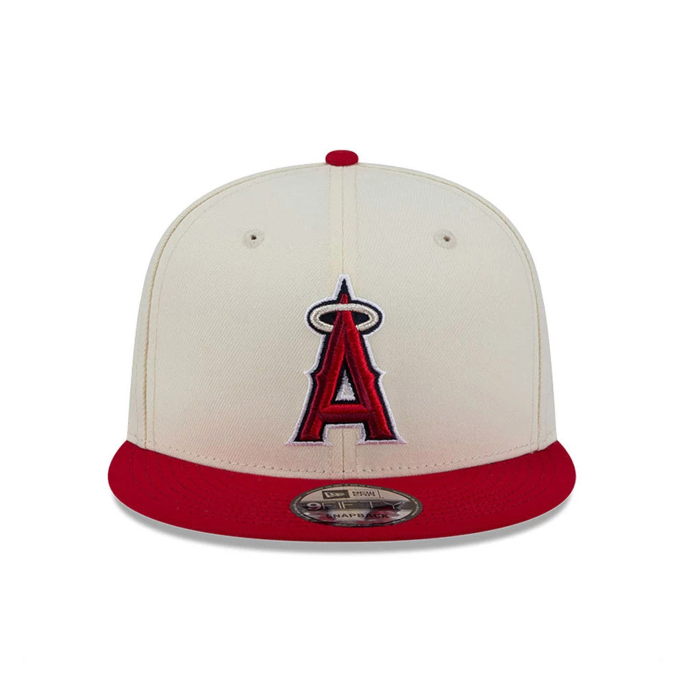 Pictured is this MLB Localized LA Angels 9FIFTY Snapback cap in white. 3