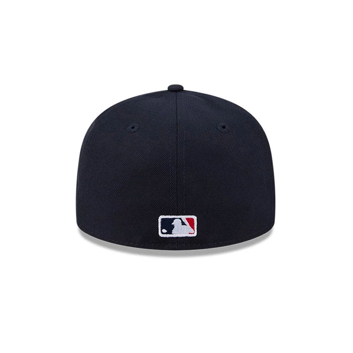 Pictured is this MLB Hidden Hit Atlanta Braves 59FIFTY Fitted cap in navy. 7