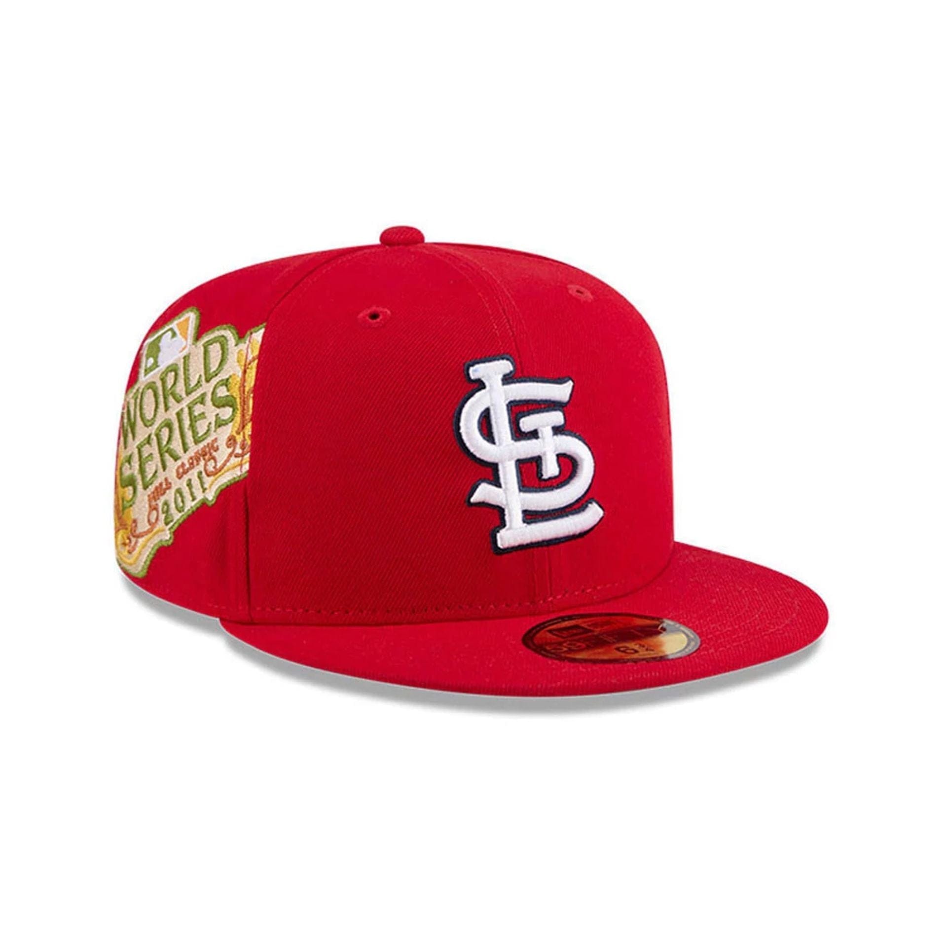 Pictured is this MLB Hidden Hit St. Louis Cardinals 59FIFTY Fitted cap in red. 1
