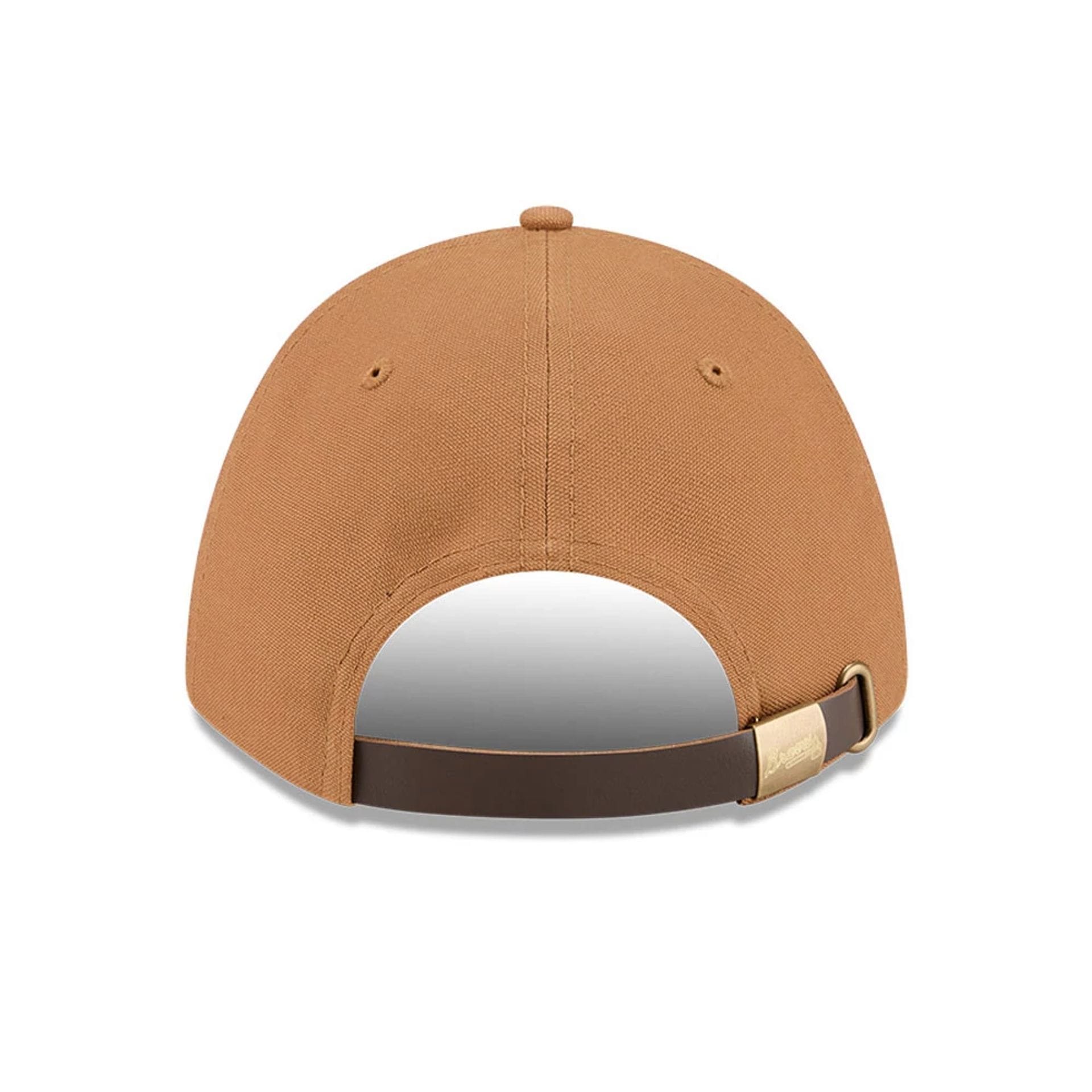 Pictured is this MLB Team Choice Atlanta Braves 9FORTY M-Crown cap in beige. 2