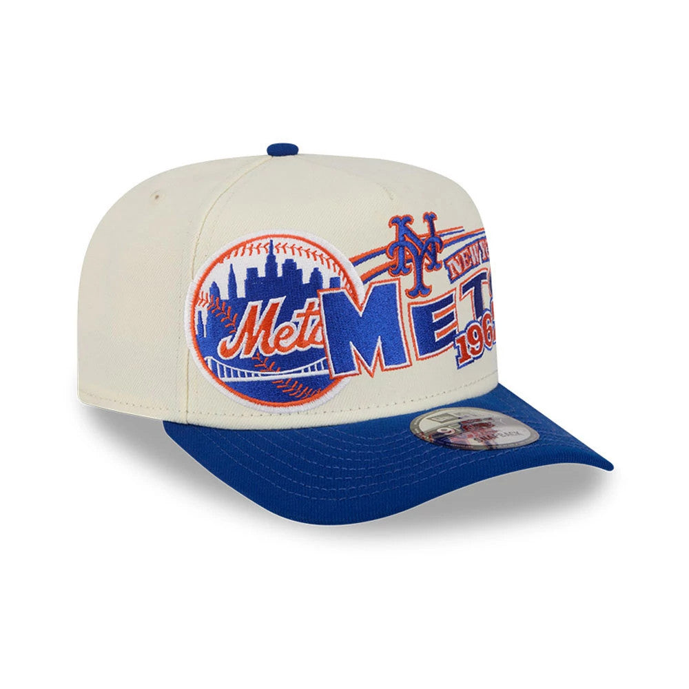 Pictured is this MLB Classic New York Mets 9FIFTY A-Frame Snapback cap in Cream . 4