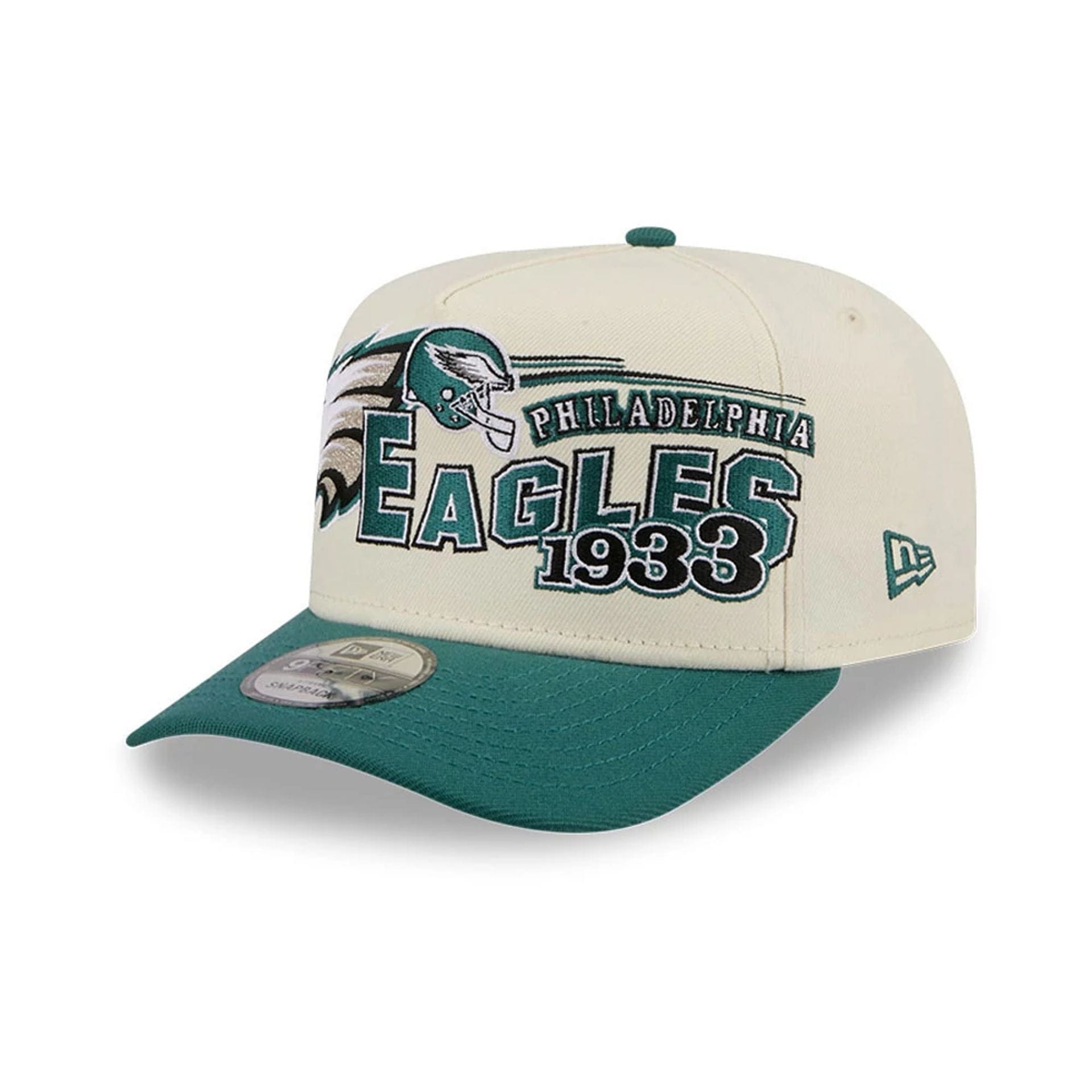 Pictured is this NFL Classic Philadelphia Eagles 9FIFTY A-Frame Snapback cap in White. 1