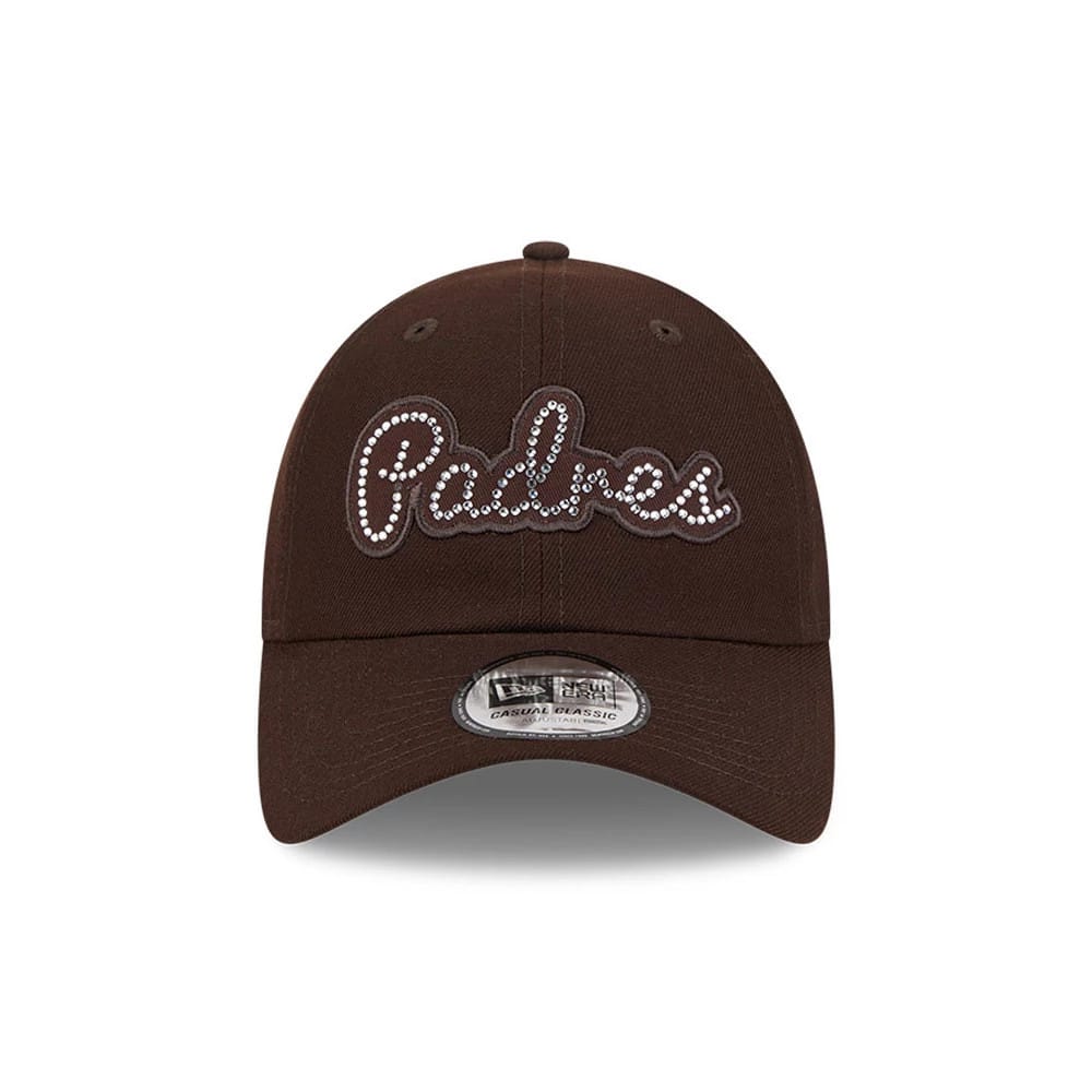 Pictured is this MLB Rhinestone San Diego Padres Casual Classic cap in dark brown. 3