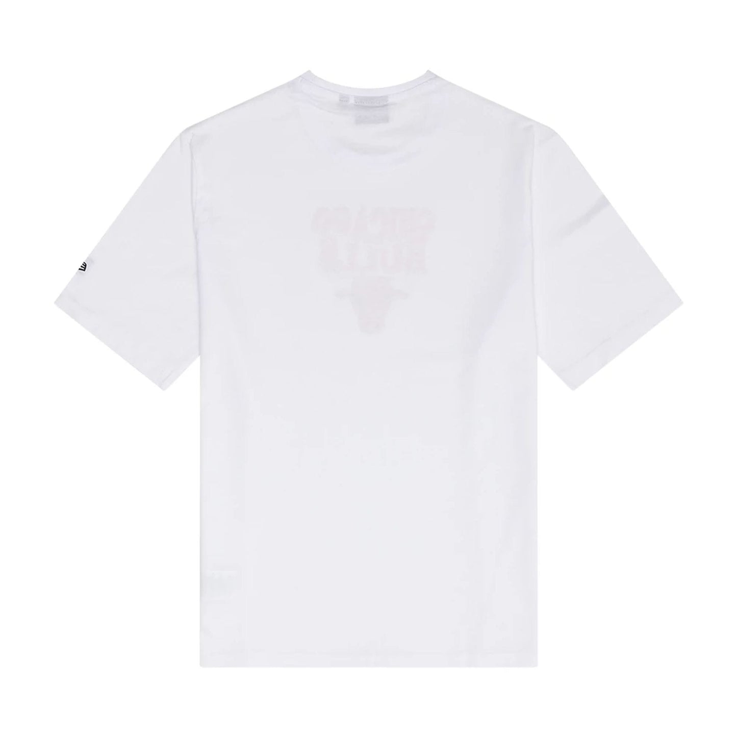 The Male model is wearing Chicago Bulls NBA Graphic White T-Shirt 2
