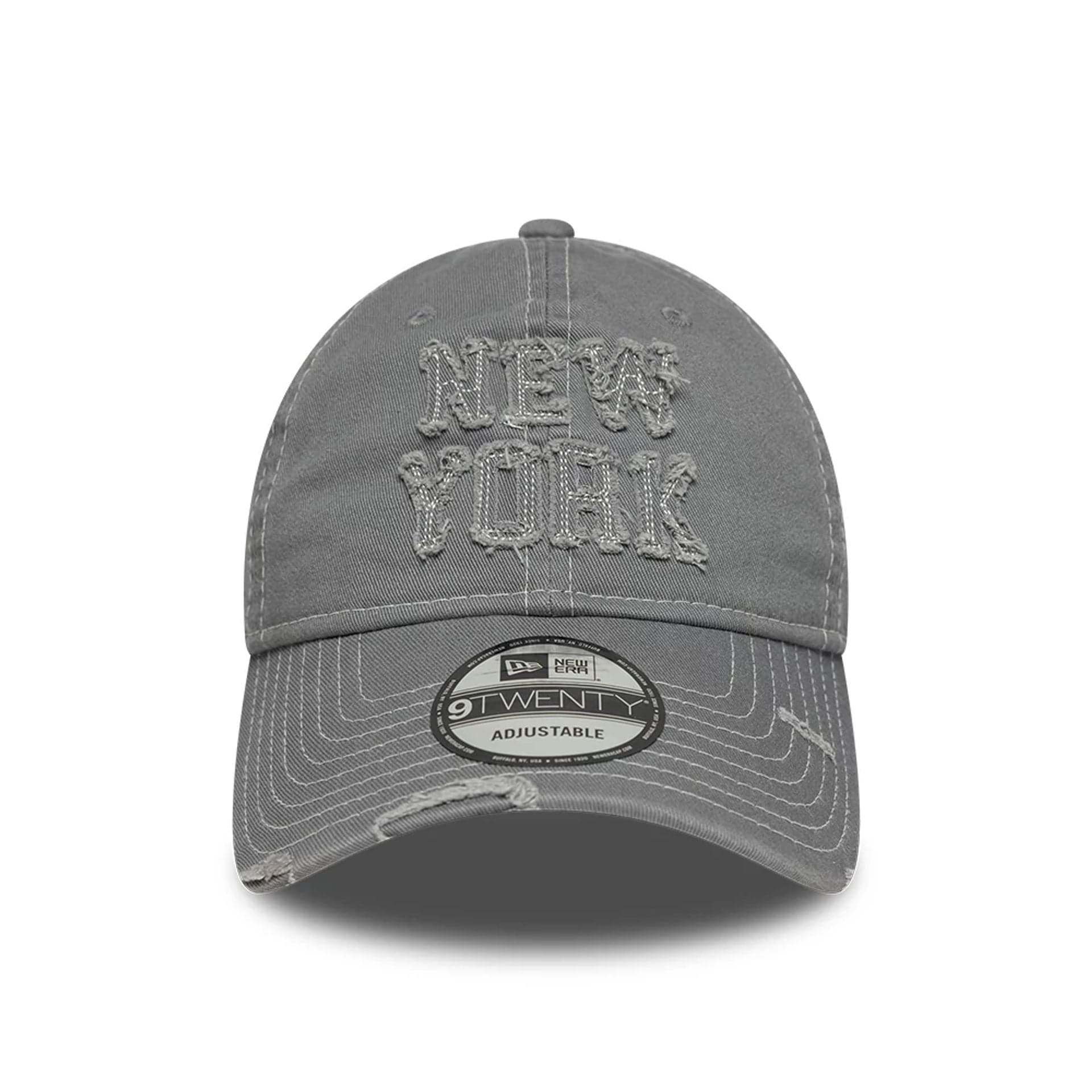 This is a New Era New York Washed Grey 9TWENTY Adjustable Cap 2