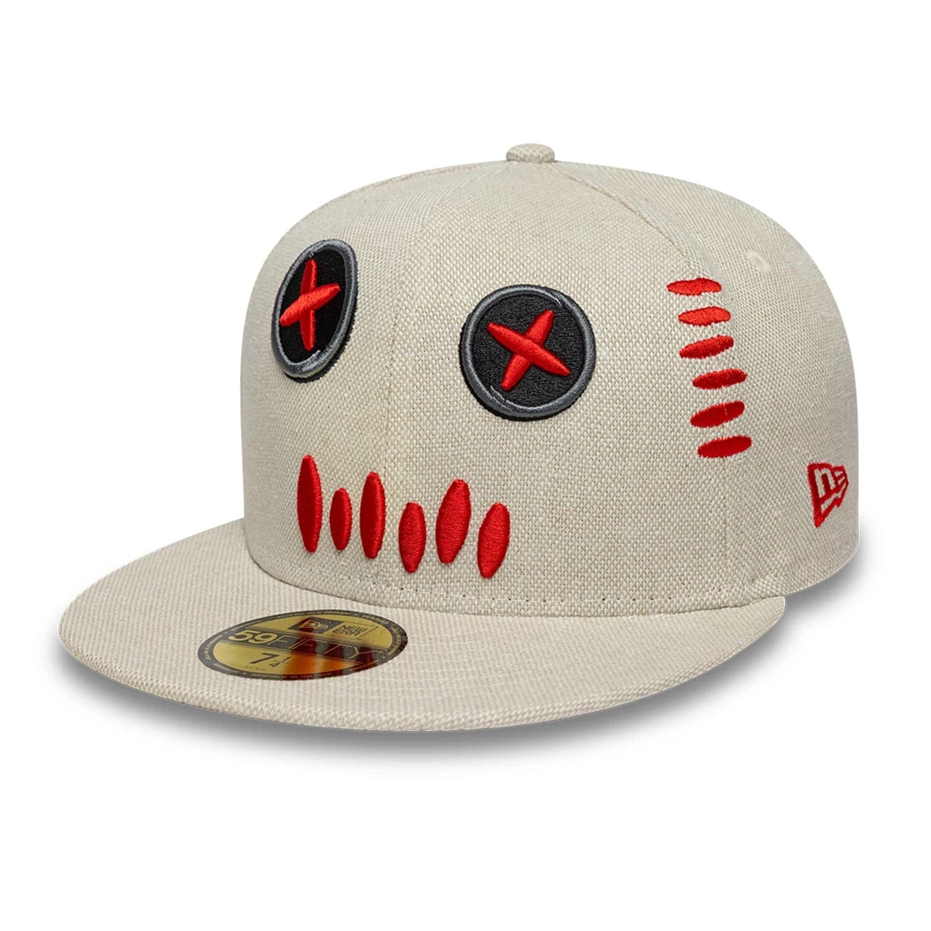 This is a New Era Voodoo Doll Light Beige 59FIFTY Fitted Cap 1