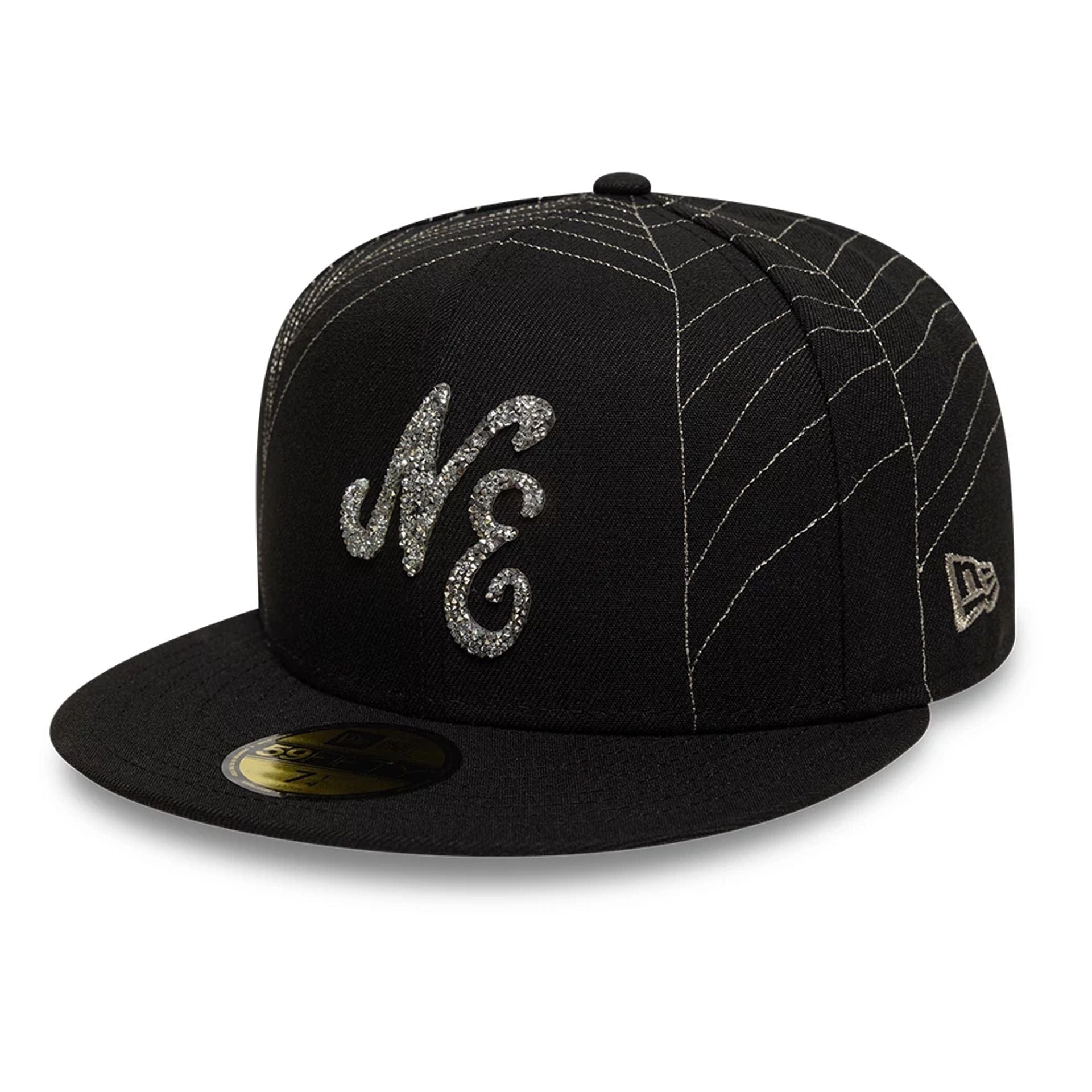 This is a New Era Spider Web Black 59FIFTY Fitted Cap 1