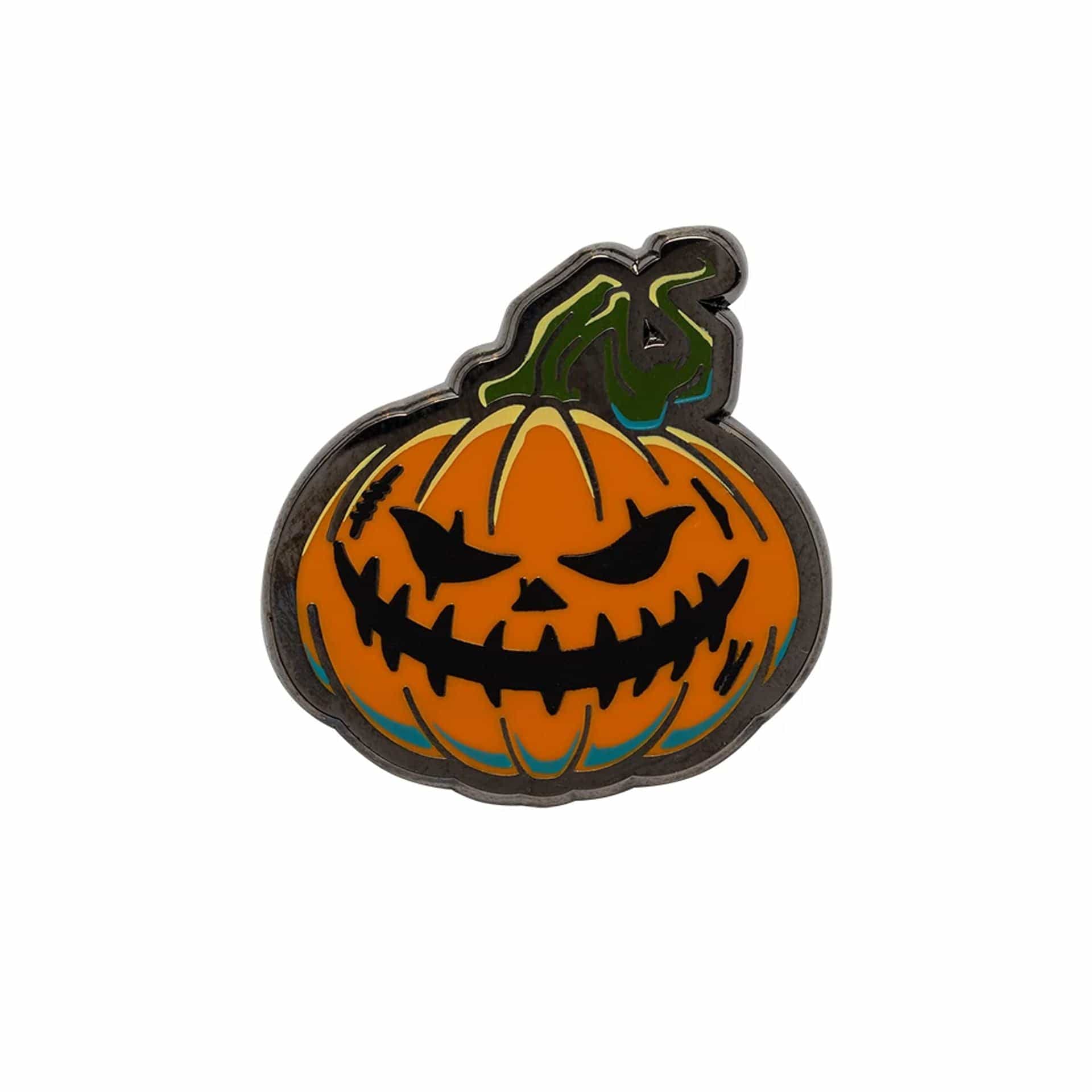 This is a New Era Pumpkin Orange Pin Badge 1
