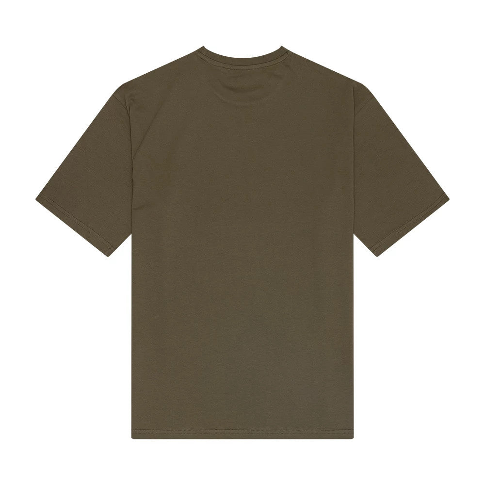 The Male model is wearing New Era Food Graphic Green Oversized T-Shirt 2