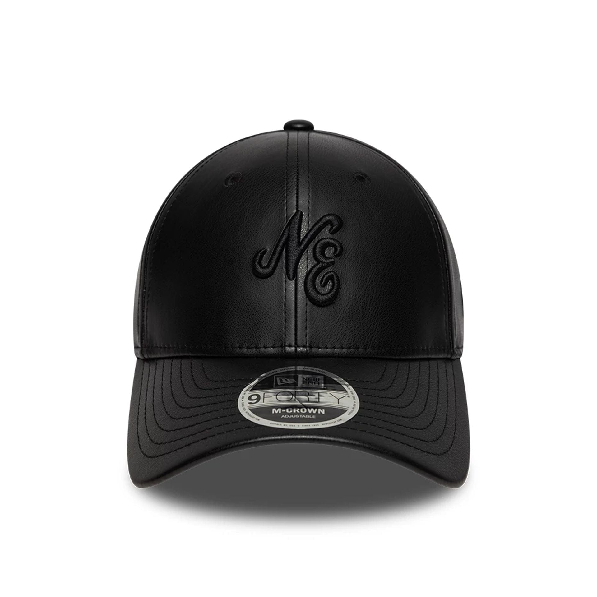 This is a New Era PU Black 9FORTY M-Crown Adjustable Cap 2