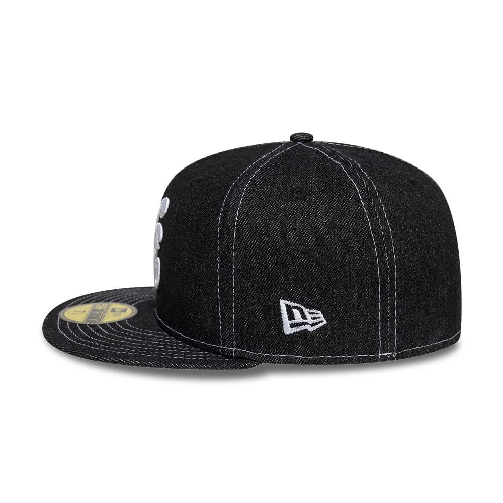 This is a New Era Denim Black 59FIFTY Fitted Cap 4