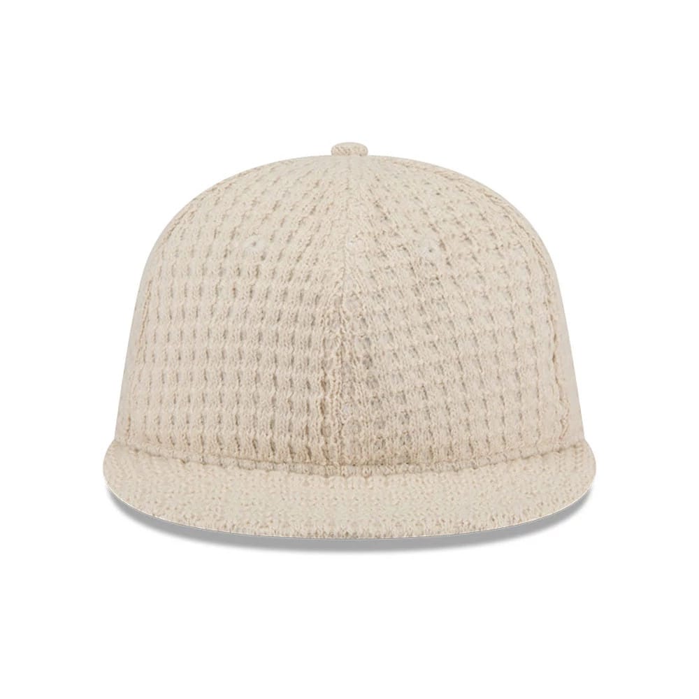 This is a New Era Waffle Knit Light Beige Retro Crown 9FIFTY Adjustable Cap 3