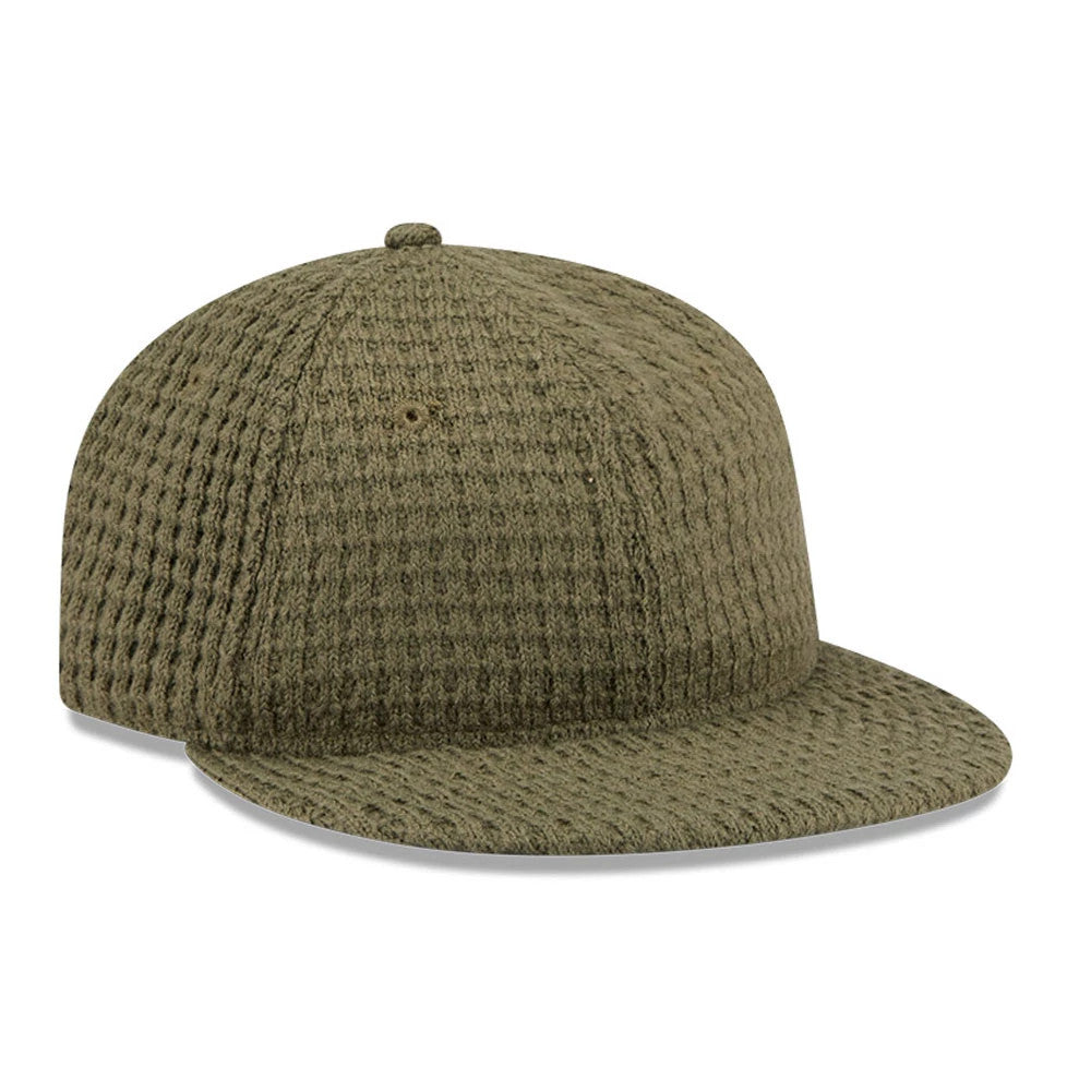This is a New Era Waffle Knit Green Retro Crown 9FIFTY Adjustable Cap 4