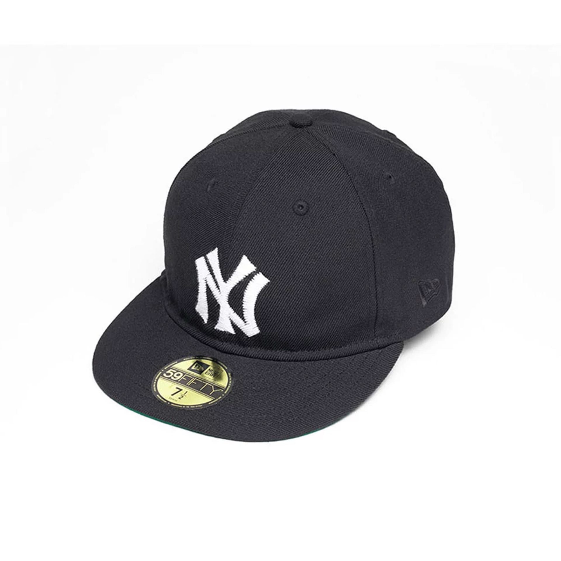Pictured is this MLB Soft Black New York Yankees 59FIFTY Fitted cap in black. 1