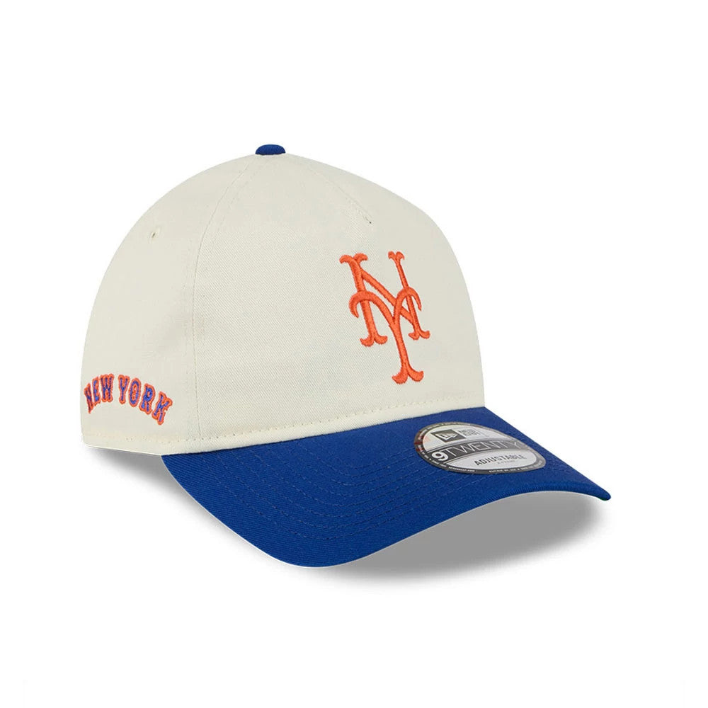 Pictured is this MLB Chrome New York Mets 9TWENTY A-Frame cap in white. 1