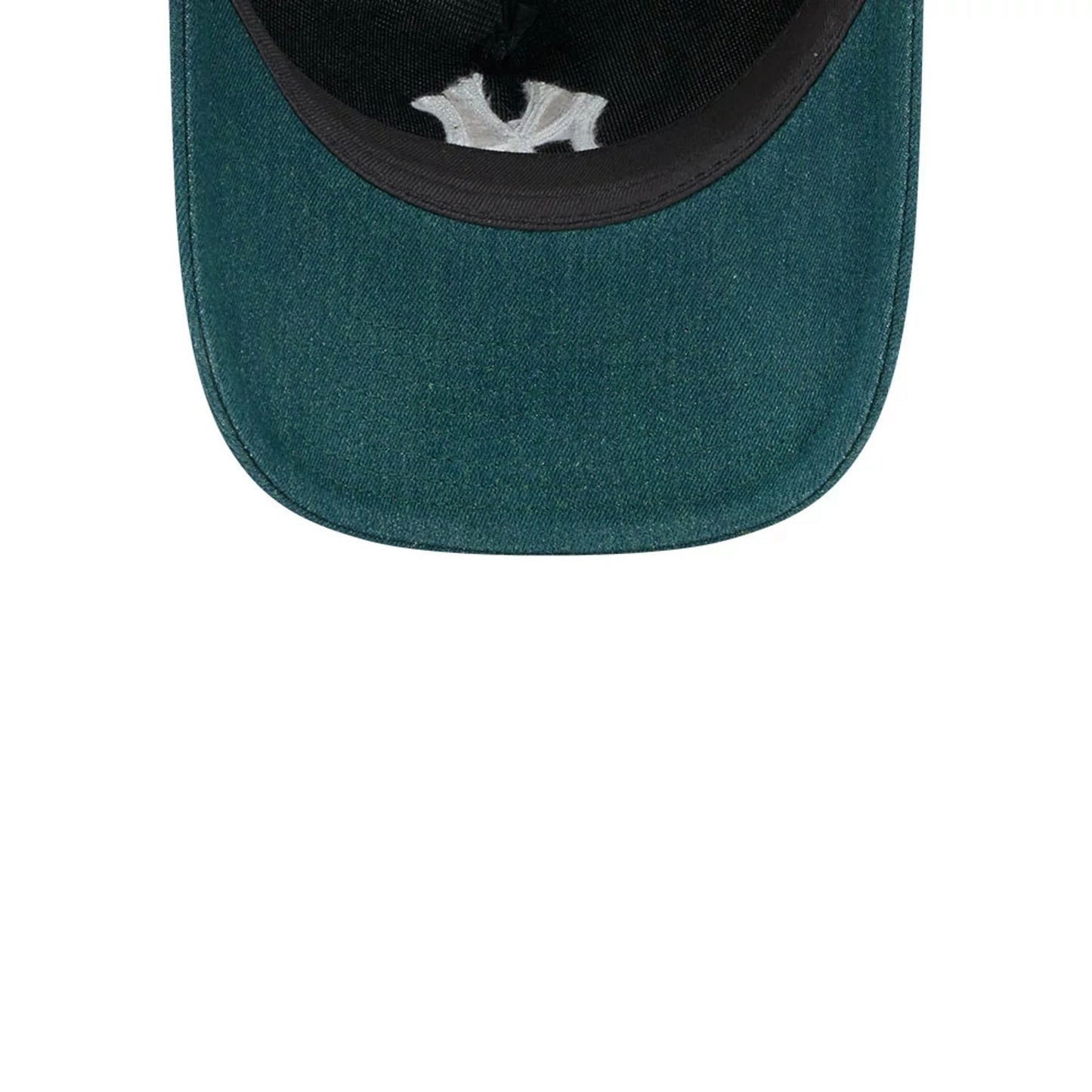 Pictured is this MLB Forest Denim New York Yankees 9TWENTY A-Frame Adjustable cap in green. 7