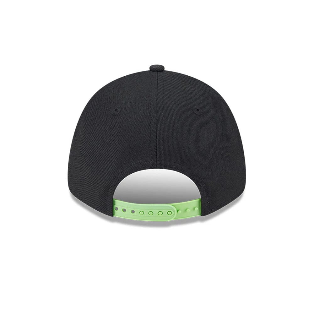 Pictured is this NBA Neon Chicago Bulls 9FORTY Adjustable cap in black. 7
