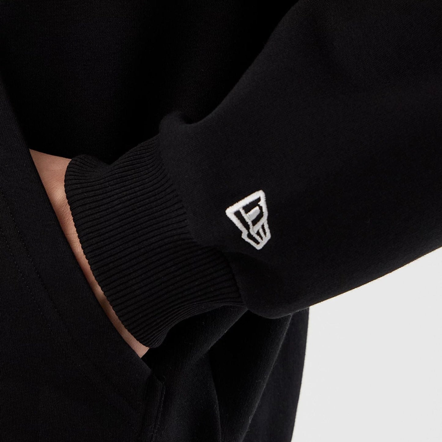 The Male model is wearing Miami Dolphins NFL International Series Games Black Pullover Hoodie 7