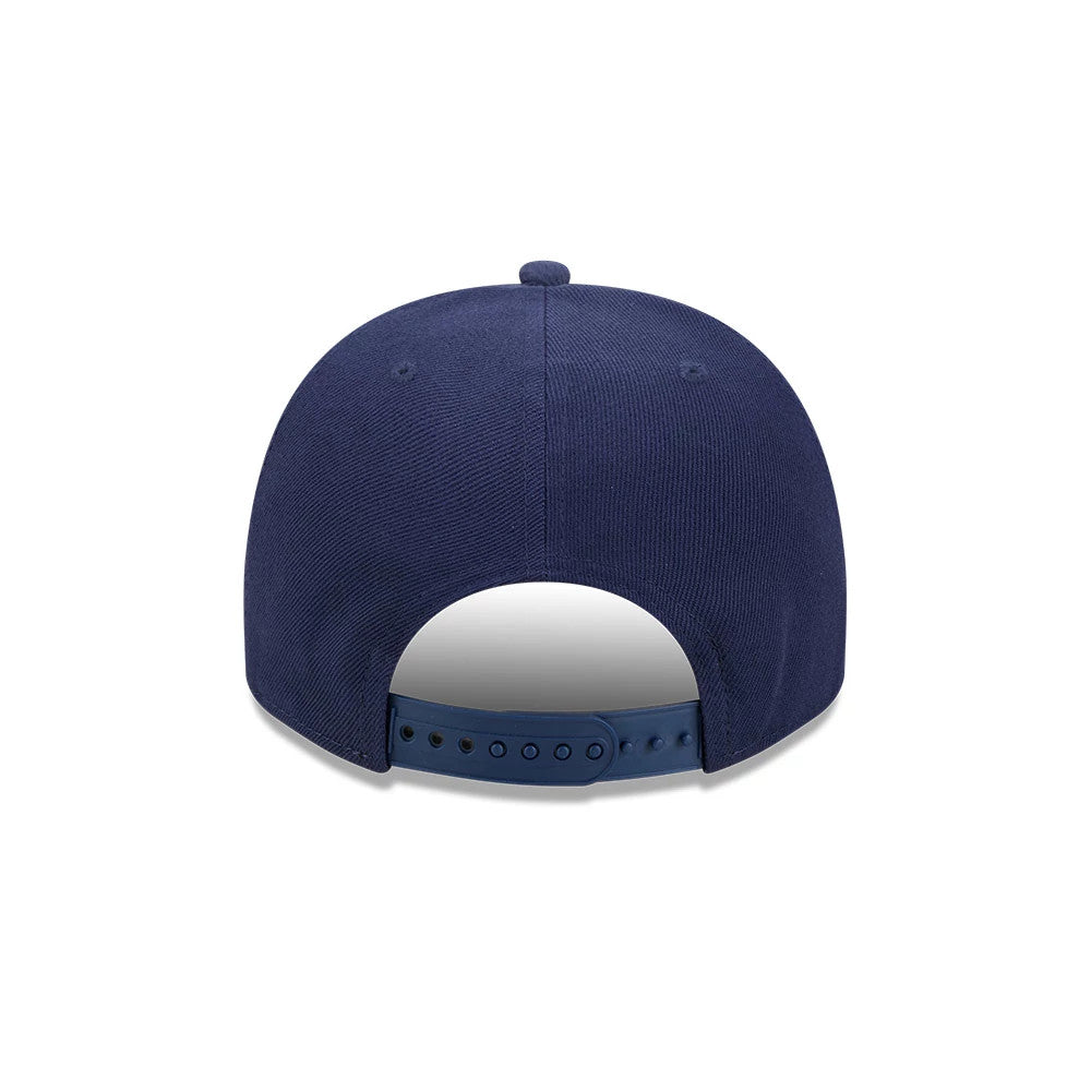 Pictured is this NHL Evergreen Toronto Maple Leafs 9FIFTY A-Frame Snapback cap in navy. 7